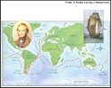 Mapa-mndi mostrando o trajeto percorrido pelo evolucionista Charles Darwin a bordo do navio HMS Beagle, de 1831  1836. <br/><br/> Palavras-chave: Evoluo. Viagem. Darwin. Beagle. Seleo natural. Darwinismo.  